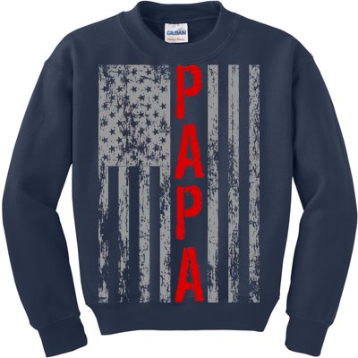 USA PAPA Retro Vintage Flag Kids Sweatshirt