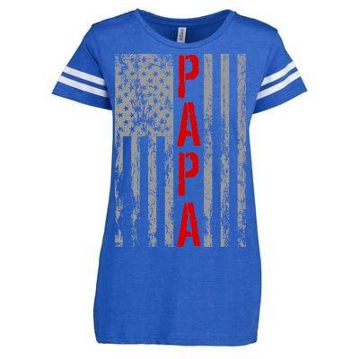 USA PAPA Retro Vintage Flag Enza Ladies Jersey Football T-Shirt