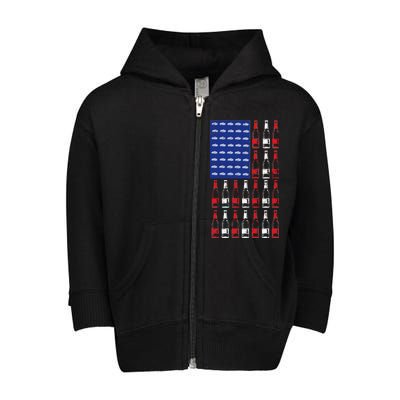 USA Patriotic Beer Bottle American Flag Toddler Zip Fleece Hoodie