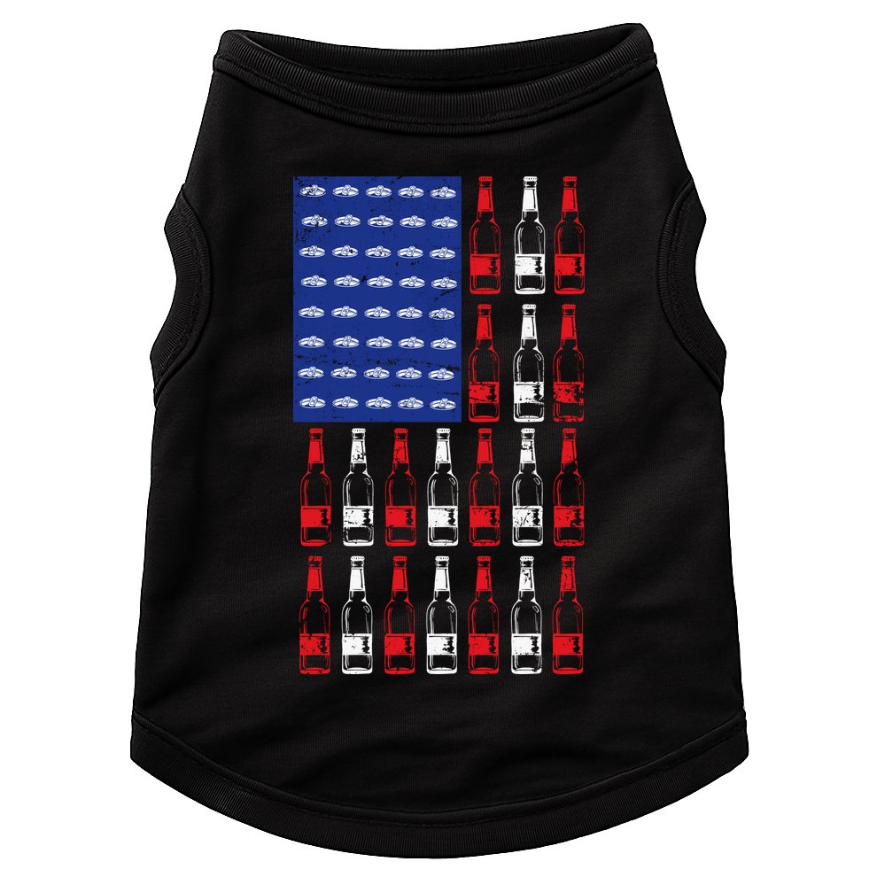 USA Patriotic Beer Bottle American Flag Doggie Tank