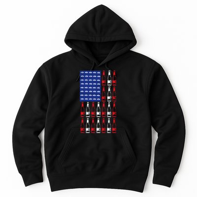 USA Patriotic Beer Bottle American Flag Hoodie
