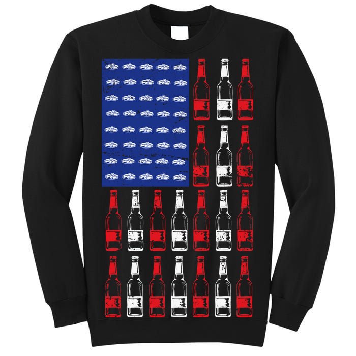 USA Patriotic Beer Bottle American Flag Sweatshirt