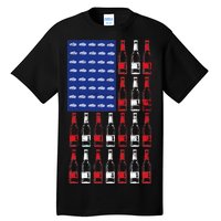 USA Patriotic Beer Bottle American Flag Tall T-Shirt