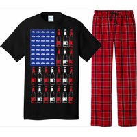 USA Patriotic Beer Bottle American Flag Pajama Set