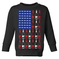 USA Patriotic Beer Bottle American Flag Toddler Sweatshirt