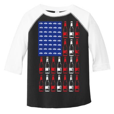 USA Patriotic Beer Bottle American Flag Toddler Fine Jersey T-Shirt