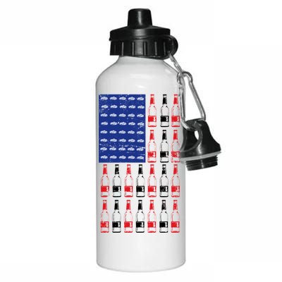 USA Patriotic Beer Bottle American Flag Aluminum Water Bottle