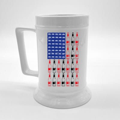 USA Patriotic Beer Bottle American Flag Beer Stein