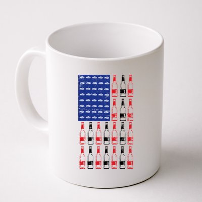 USA Patriotic Beer Bottle American Flag Coffee Mug