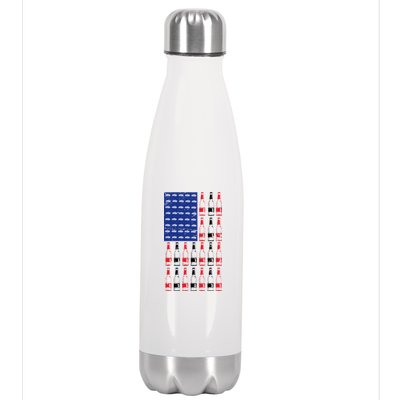 USA Patriotic Beer Bottle American Flag Stainless Steel Insulated Water Bottle