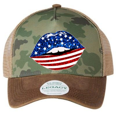 USA Patriotic Lips Of America Legacy Tie Dye Trucker Hat