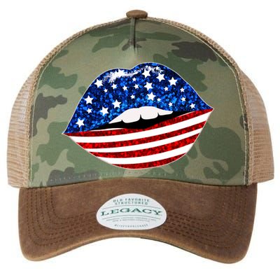 USA Patriotic Lips Of America Legacy Tie Dye Trucker Hat