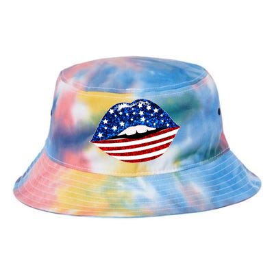 USA Patriotic Lips Of America Tie Dye Newport Bucket Hat