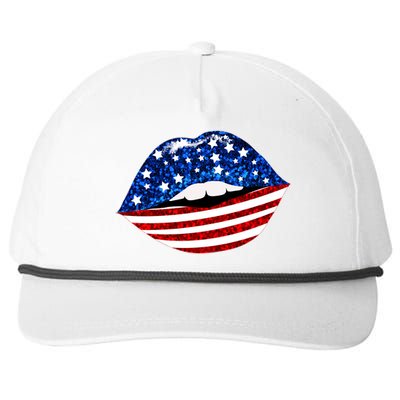 USA Patriotic Lips Of America Snapback Five-Panel Rope Hat