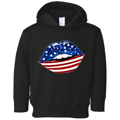 USA Patriotic Lips Of America Toddler Hoodie