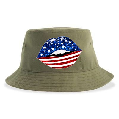 USA Patriotic Lips Of America Sustainable Bucket Hat