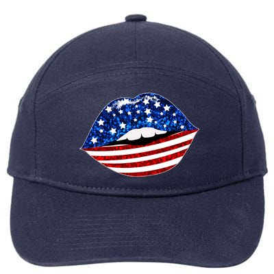 USA Patriotic Lips Of America 7-Panel Snapback Hat