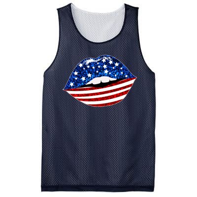 USA Patriotic Lips Of America Mesh Reversible Basketball Jersey Tank