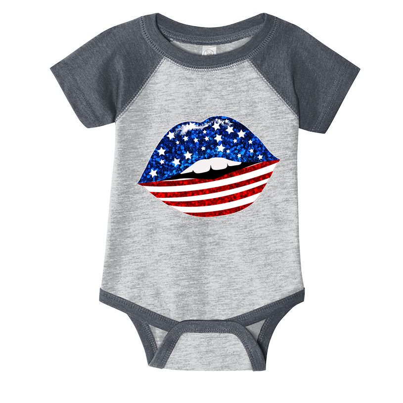 USA Patriotic Lips Of America Infant Baby Jersey Bodysuit