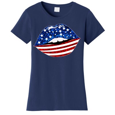 USA Patriotic Lips Of America Women's T-Shirt