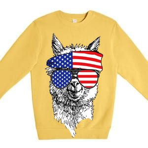 USA Patriotic Llama Premium Crewneck Sweatshirt