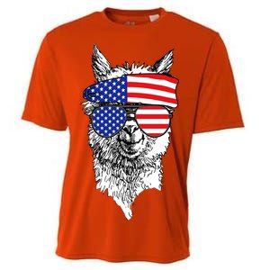 USA Patriotic Llama Cooling Performance Crew T-Shirt