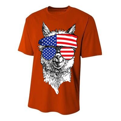 USA Patriotic Llama Performance Sprint T-Shirt