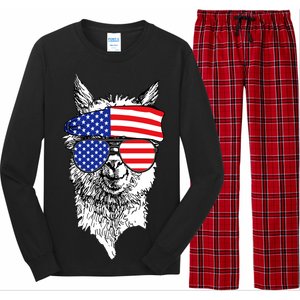 USA Patriotic Llama Long Sleeve Pajama Set