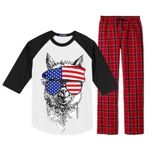 USA Patriotic Llama Raglan Sleeve Pajama Set