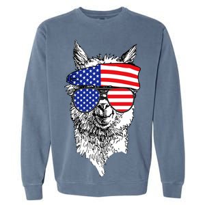 USA Patriotic Llama Garment-Dyed Sweatshirt