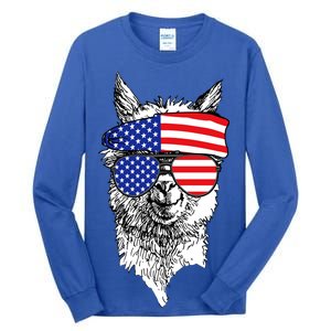 USA Patriotic Llama Tall Long Sleeve T-Shirt