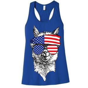 USA Patriotic Llama Women's Racerback Tank