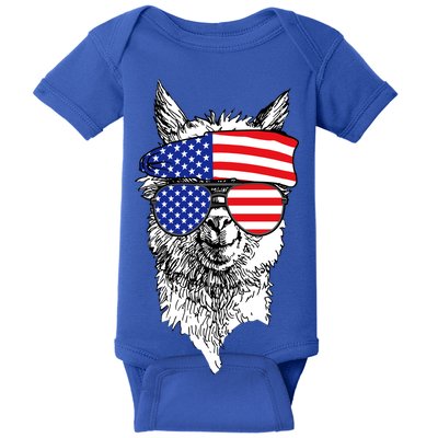 USA Patriotic Llama Baby Bodysuit