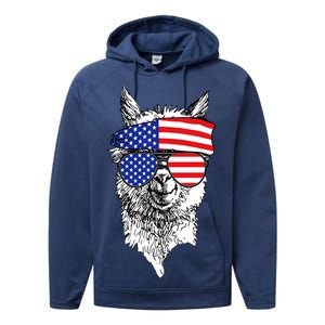 USA Patriotic Llama Performance Fleece Hoodie