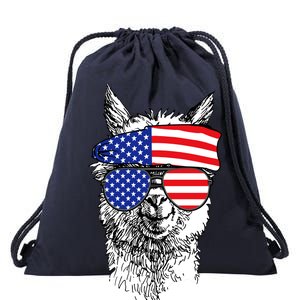 USA Patriotic Llama Drawstring Bag