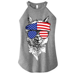 USA Patriotic Llama Women's Perfect Tri Rocker Tank