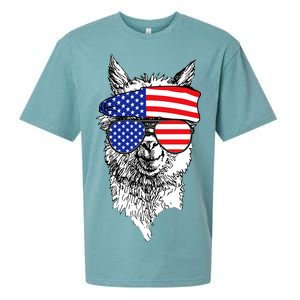 USA Patriotic Llama Sueded Cloud Jersey T-Shirt