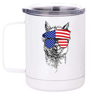 USA Patriotic Llama 12 oz Stainless Steel Tumbler Cup