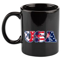 USA Patriotic Logo Star Stripes Patterns 11oz C Handle Ceramic Mug