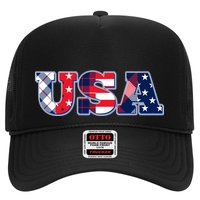 USA Patriotic Logo Star Stripes Patterns Trucker Hat