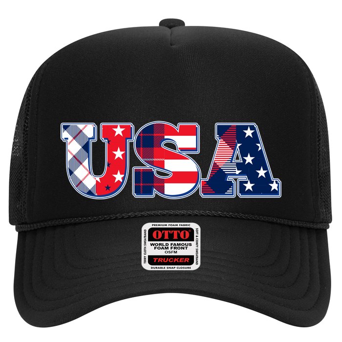 USA Patriotic Logo Star Stripes Patterns Trucker Hat