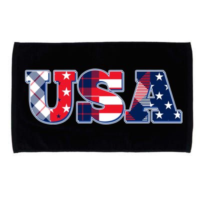 USA Patriotic Logo Star Stripes Patterns Microfiber Hand Towel