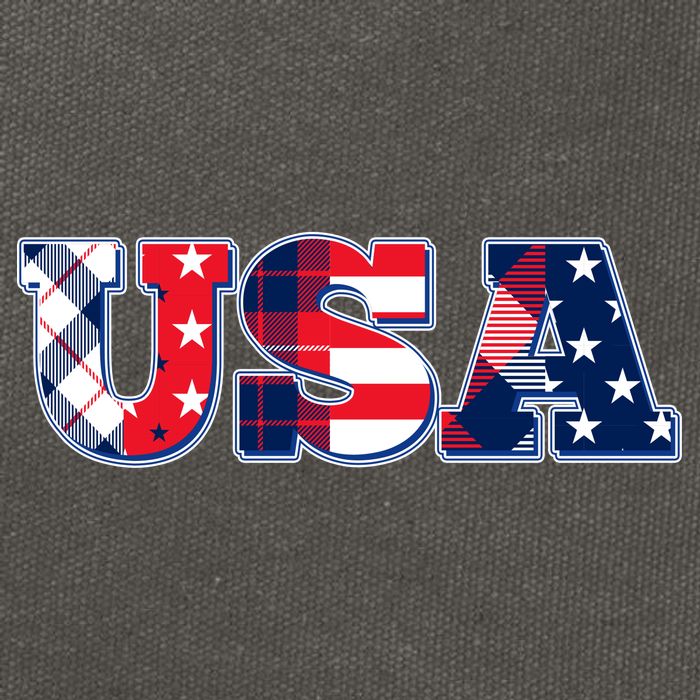 USA Patriotic Logo Star Stripes Patterns Cotton Canvas Backpack