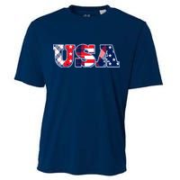 USA Patriotic Logo Star Stripes Patterns Cooling Performance Crew T-Shirt