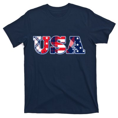 USA Patriotic Logo Star Stripes Patterns T-Shirt