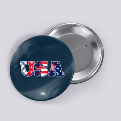 USA Patriotic Logo Star Stripes Patterns Button