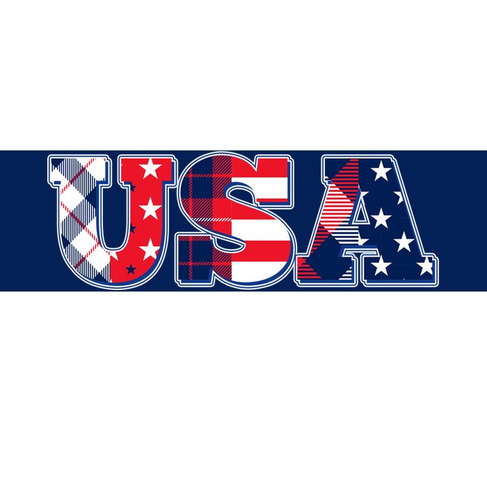 USA Patriotic Logo Star Stripes Patterns Bumper Sticker