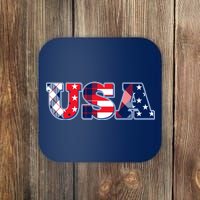 USA Patriotic Logo Star Stripes Patterns Coaster