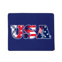 USA Patriotic Logo Star Stripes Patterns Mousepad