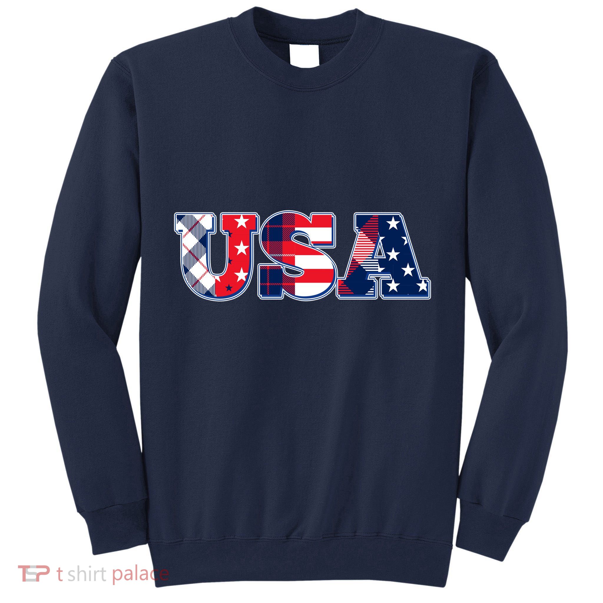 USA Patriotic Logo Star Stripes Patterns Tall Sweatshirt